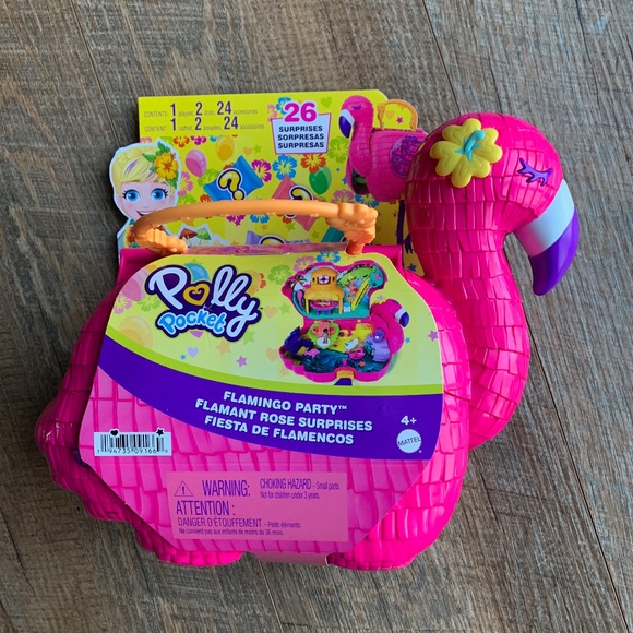 Mattel Polly Pocket Flamingo Party Playset brand new Factory Sealed 26 surprises - Picture 1 of 5